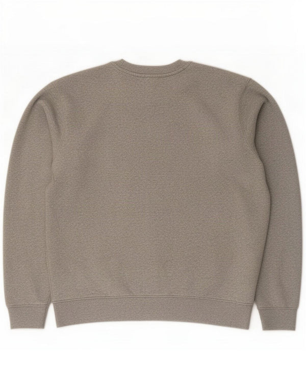 Moletom feminino French Connection Jumper UK 14 algodão manchado cinza médio