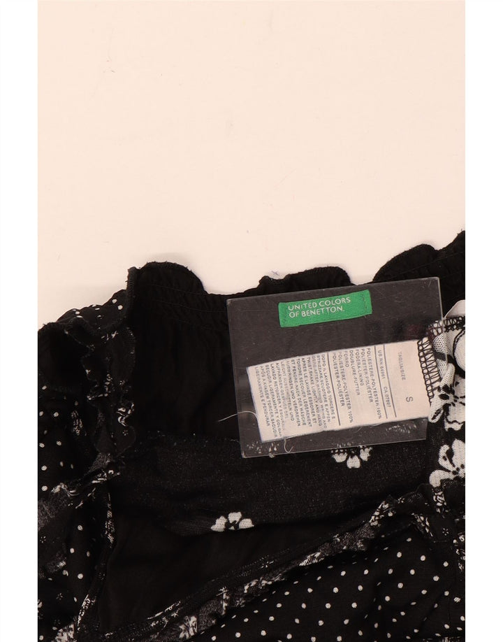 Cami Top Feminino Benetton UK 8 Pequeno Poliéster Floral Preto