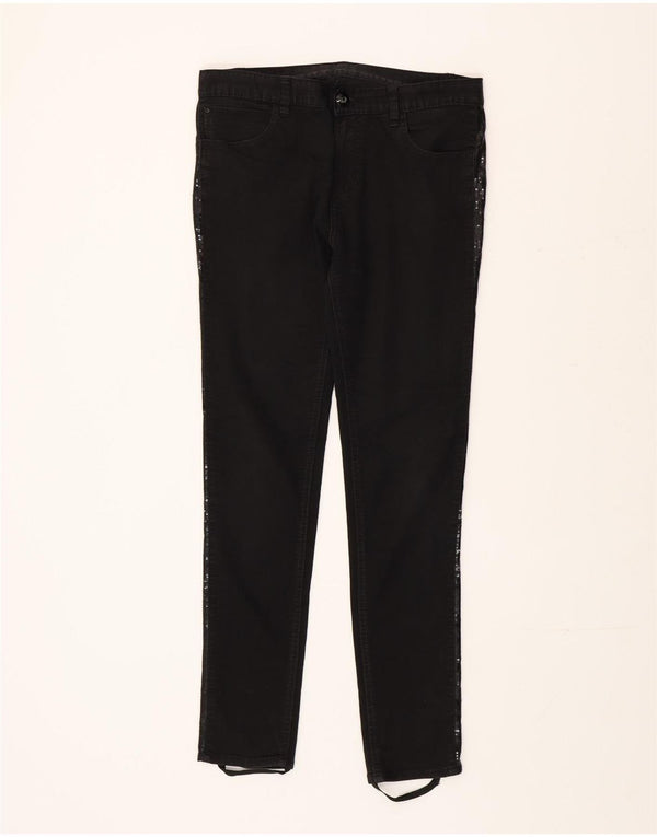 Calça feminina casual skinny Marks & Spencer Reino Unido 12 médio W32 L30 preto mo