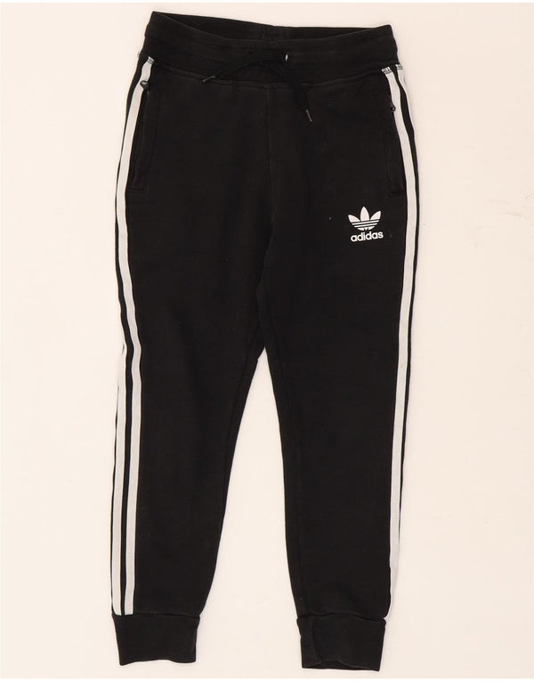 Adidas meninos calças de treino joggers 7-8 anos algodão preto