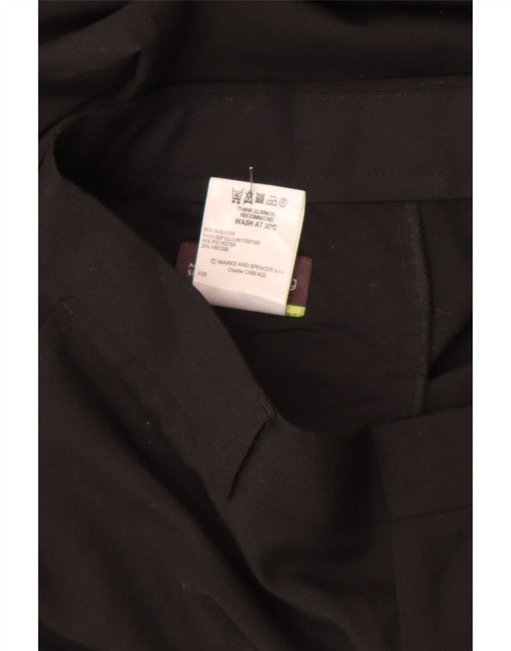 Calça chino reta masculina Marks & Spencer W34 L29 poliéster preto