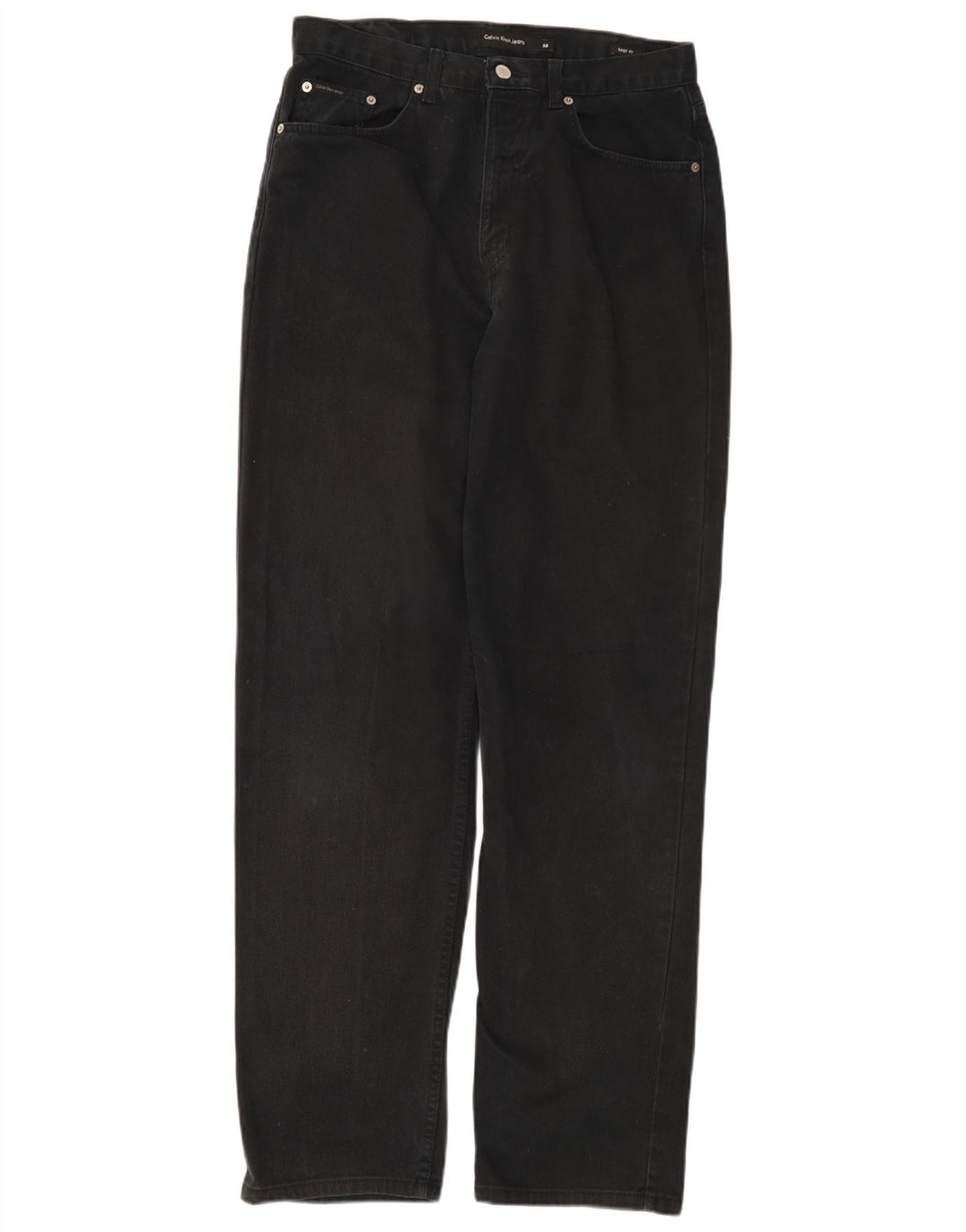 CALVIN KLEIN Calça jeans reta masculina Easy Fit W32 L32 algodão preto