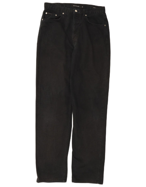 CALVIN KLEIN Calça jeans reta masculina Easy Fit W32 L32 algodão preto