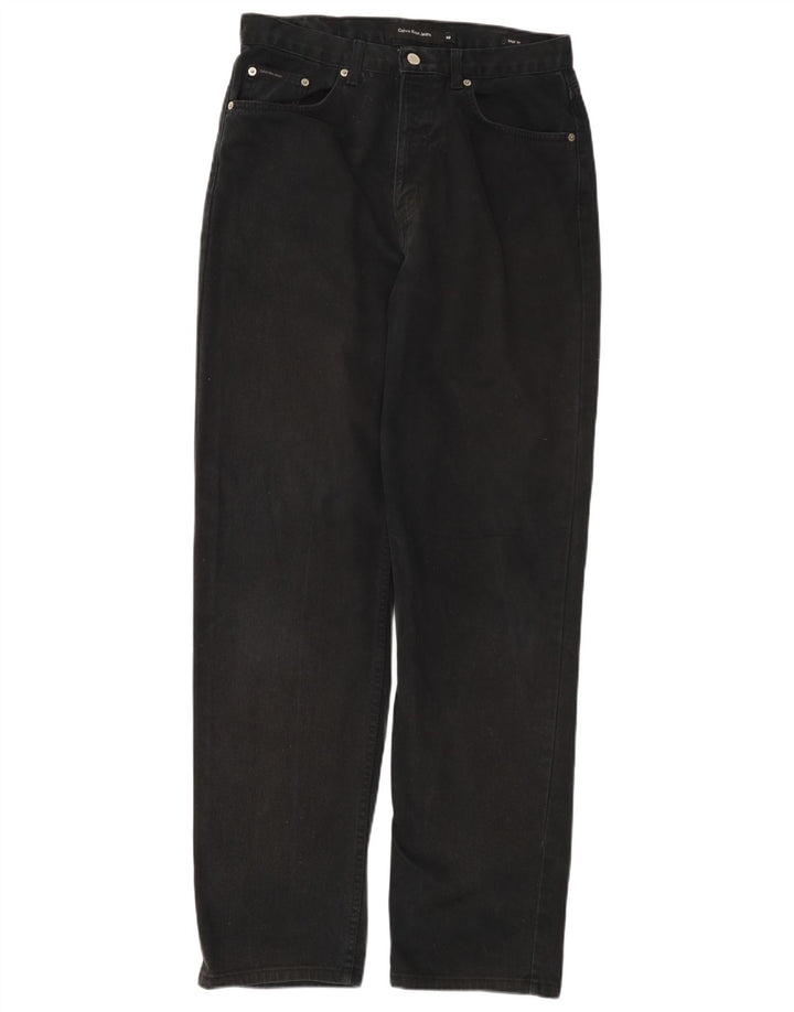 CALVIN KLEIN Calça jeans reta masculina Easy Fit W32 L32 algodão preto