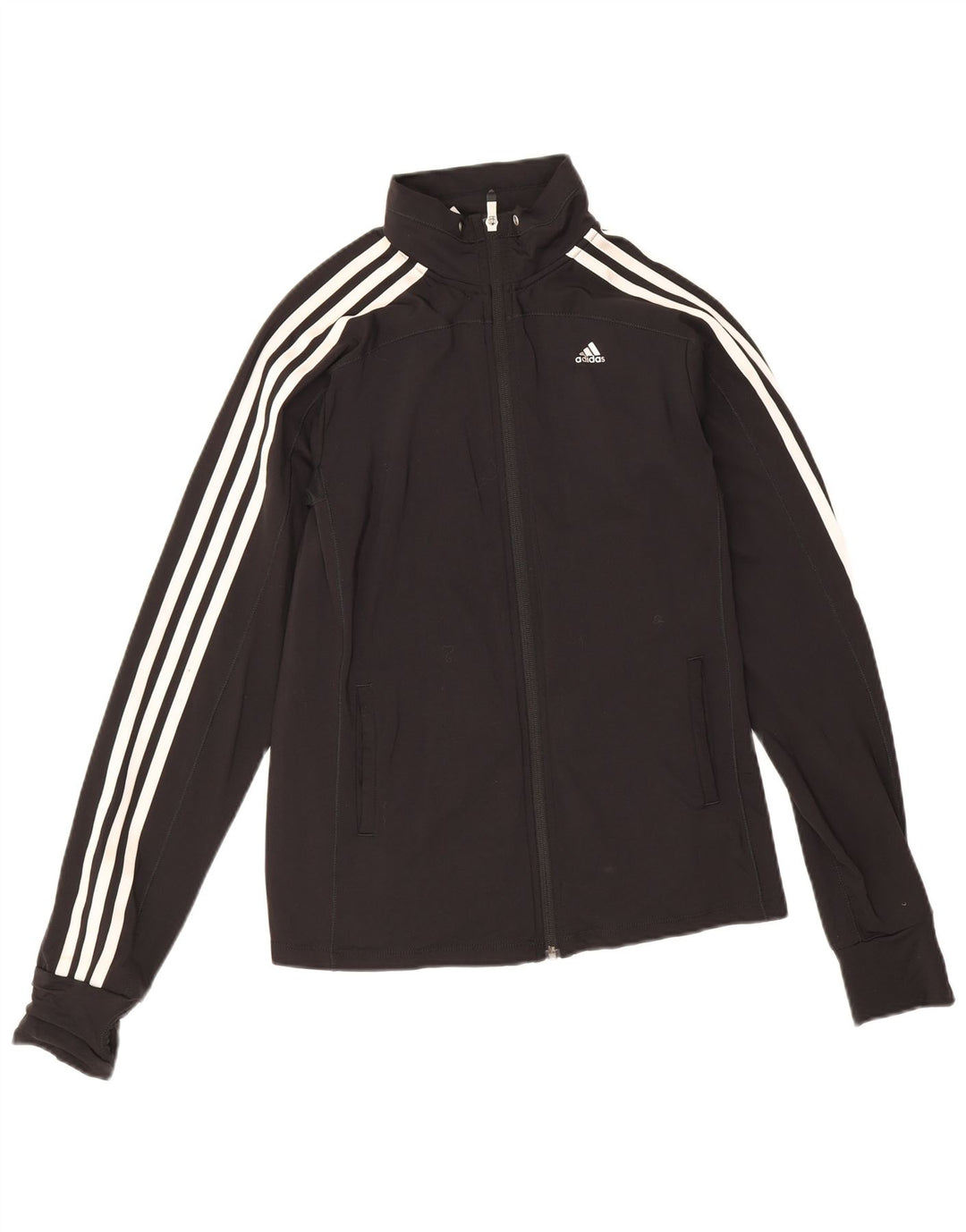 Adidas Womens Climacool Tracksuit Top Jacket UK 8/10 Pequeno Preto Nylon