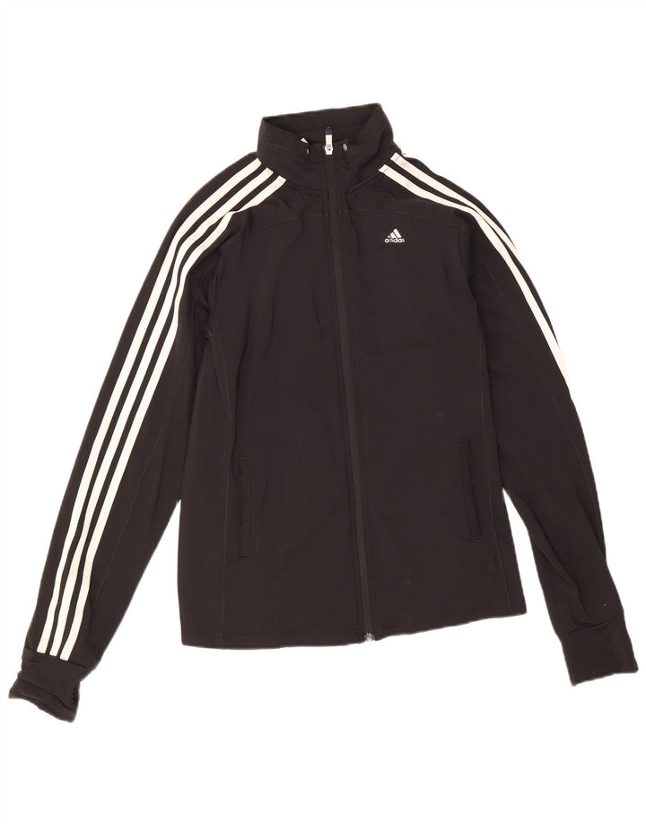 Adidas Womens Climacool Tracksuit Top Jacket UK 8/10 Pequeno Preto Nylon