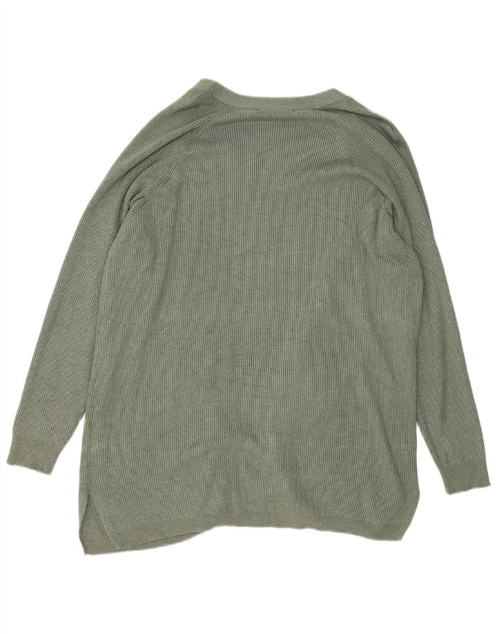 Suéter cardigã feminino Longline Marks & Spencer Reino Unido 16 grande cáqui