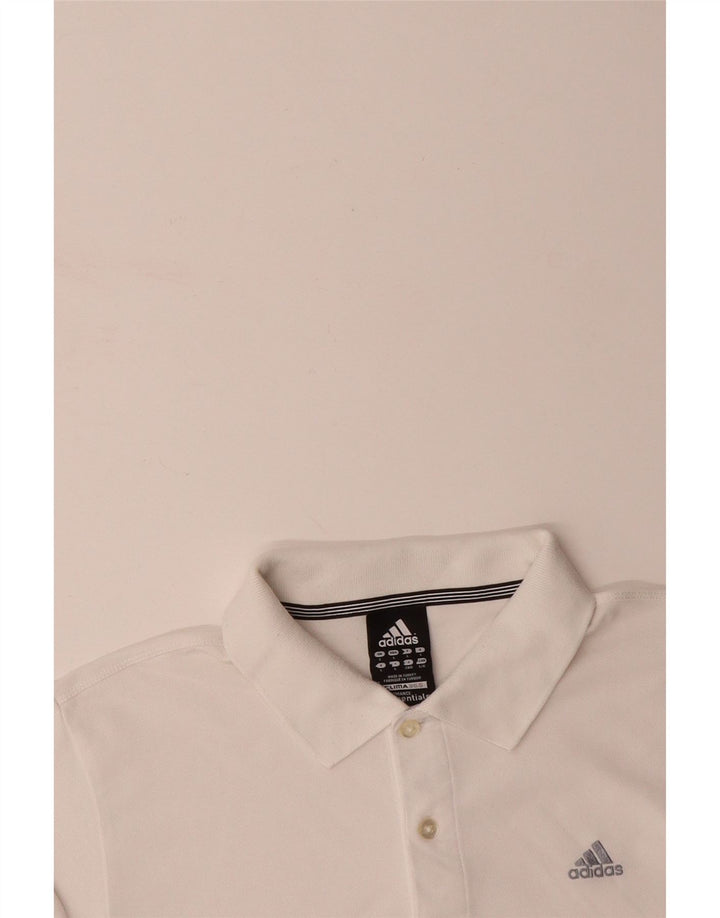 ADIDAS Mens Clima 365 Polo Shirt Grande Algodão Branco