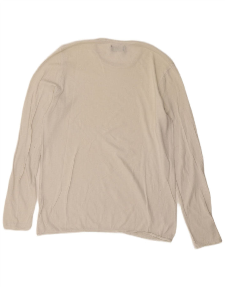 Zara Top masculino manga longa médio algodão branco