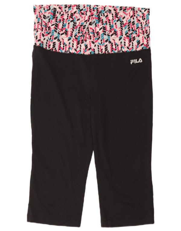 Fila Womens Capri Leggings UK 16 Grande Poliéster Geométrico Preto