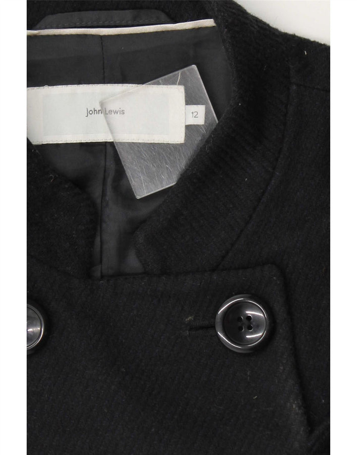 Casaco feminino John Lewis com peito duplo Reino Unido 12 médio preto
