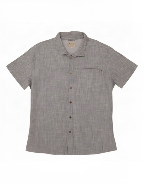 Camisa masculina de manga curta Mountain Warehouse 3XL algodão manchado azul