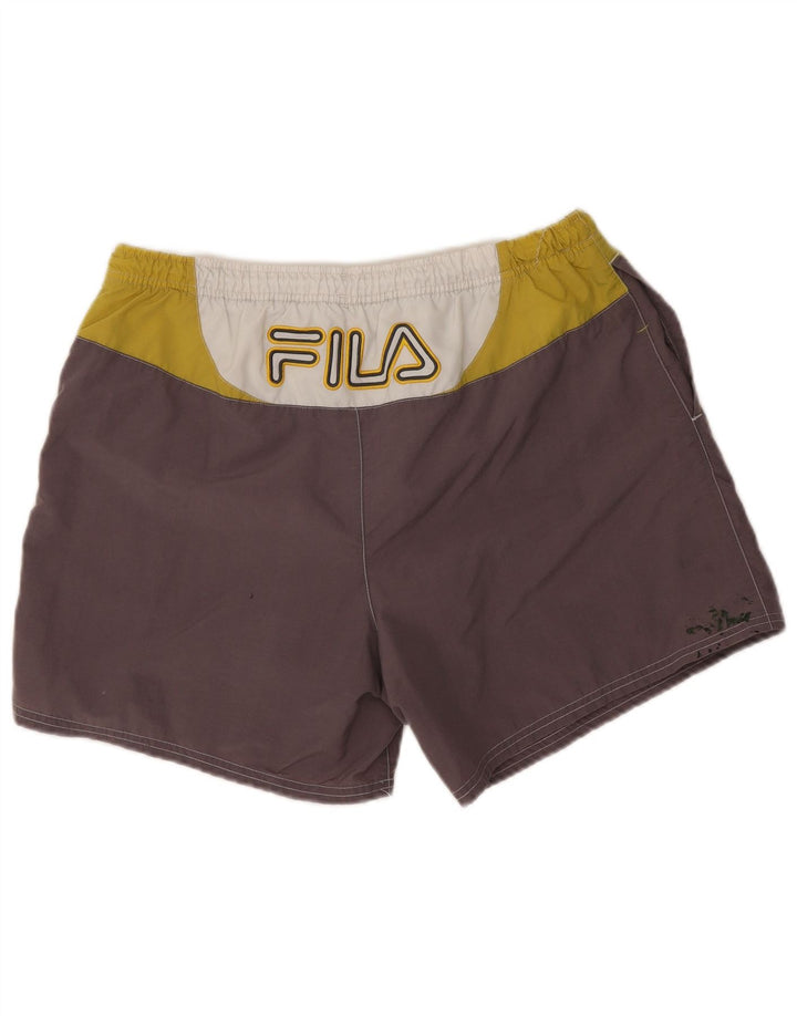Shorts de natação masculino Fila Graphic grande cinza colorblock poliamida