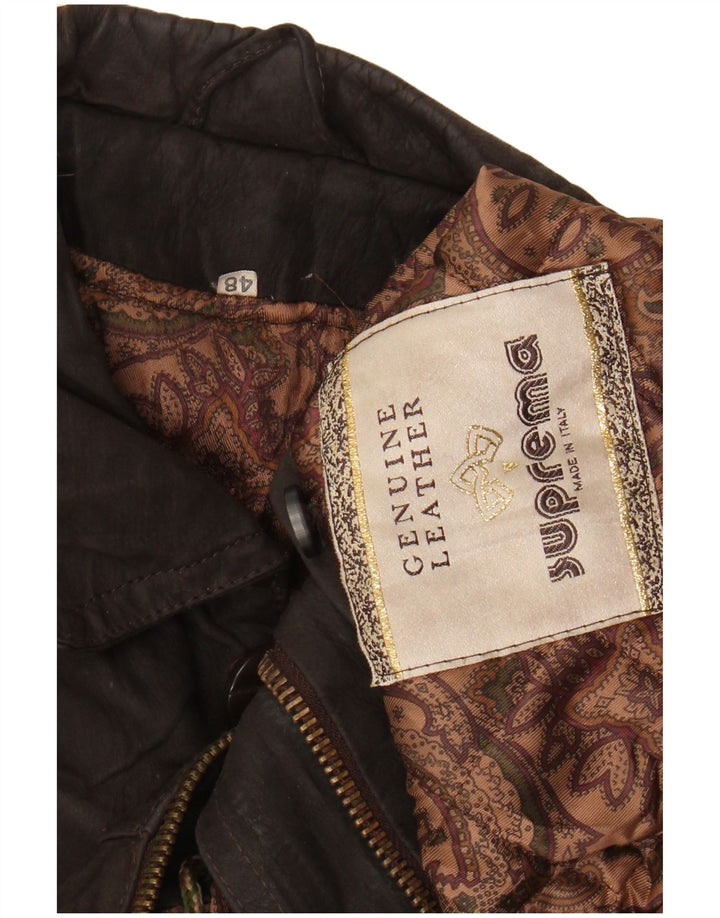 Jaqueta de couro masculina Suprema IT 48 couro marrom médio