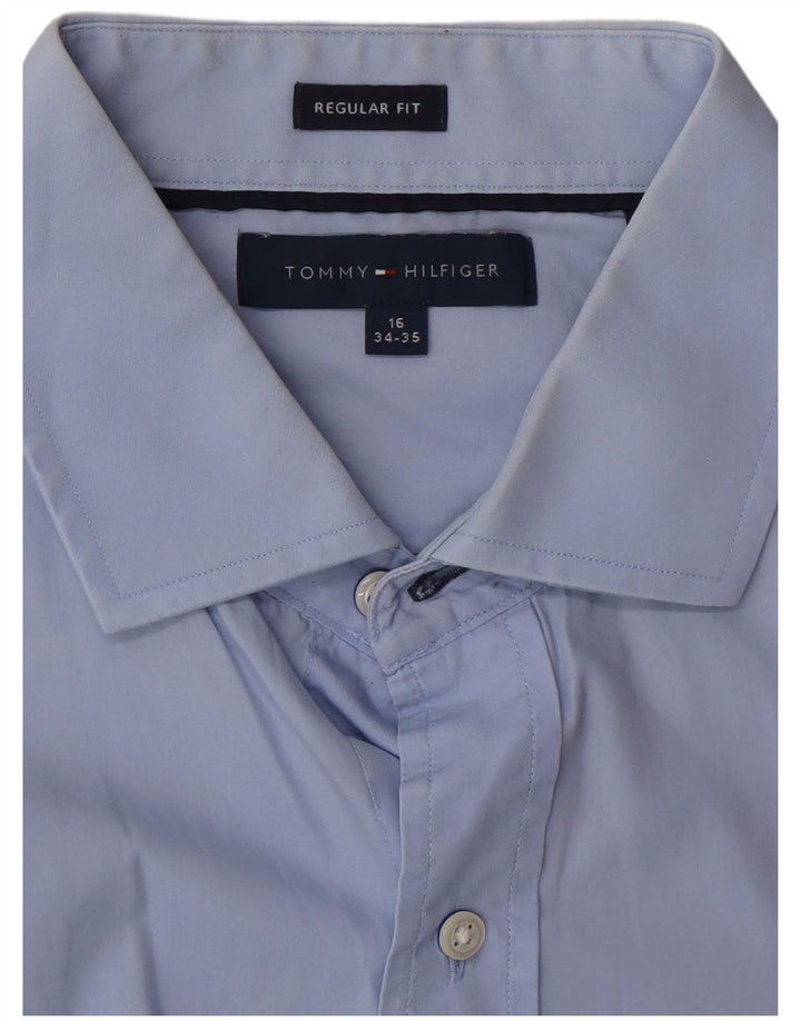 Camisa masculina Tommy Hilfiger Regular Fit tamanho 16 grande azul