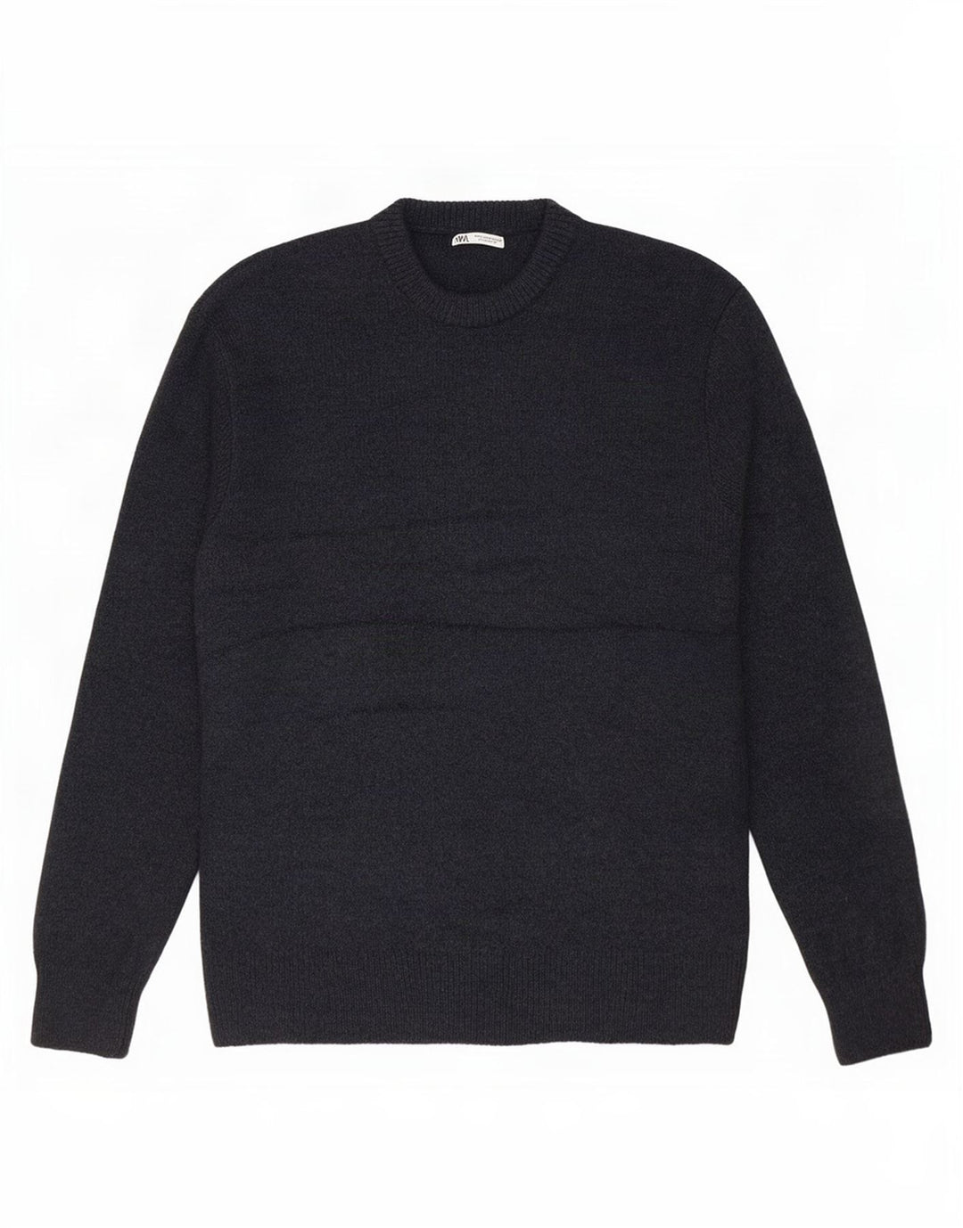 Zara Suéter masculino com gola redonda grande acrílico azul marinho