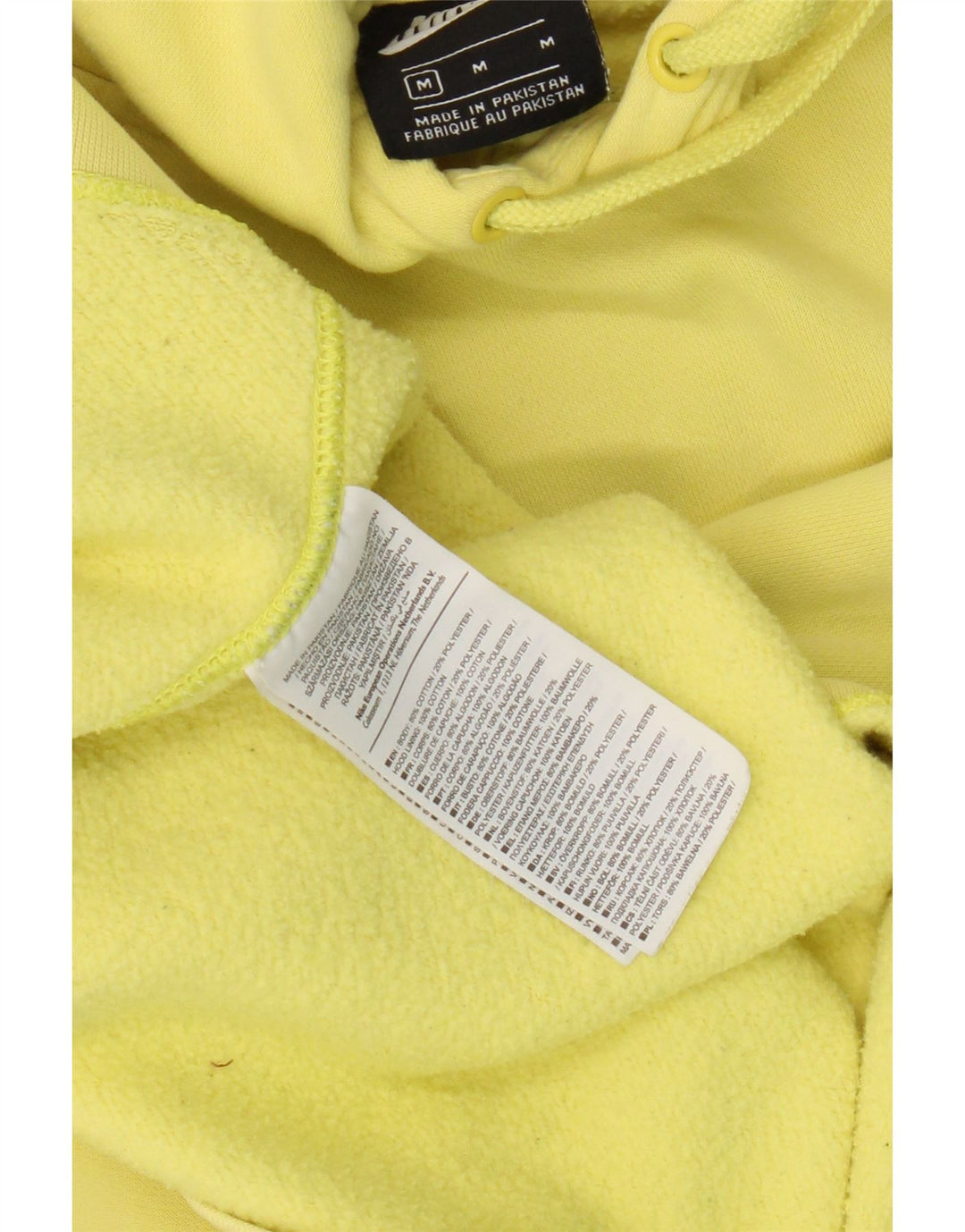 Nike Mens Hoodie Jumper Médio Algodão Amarelo