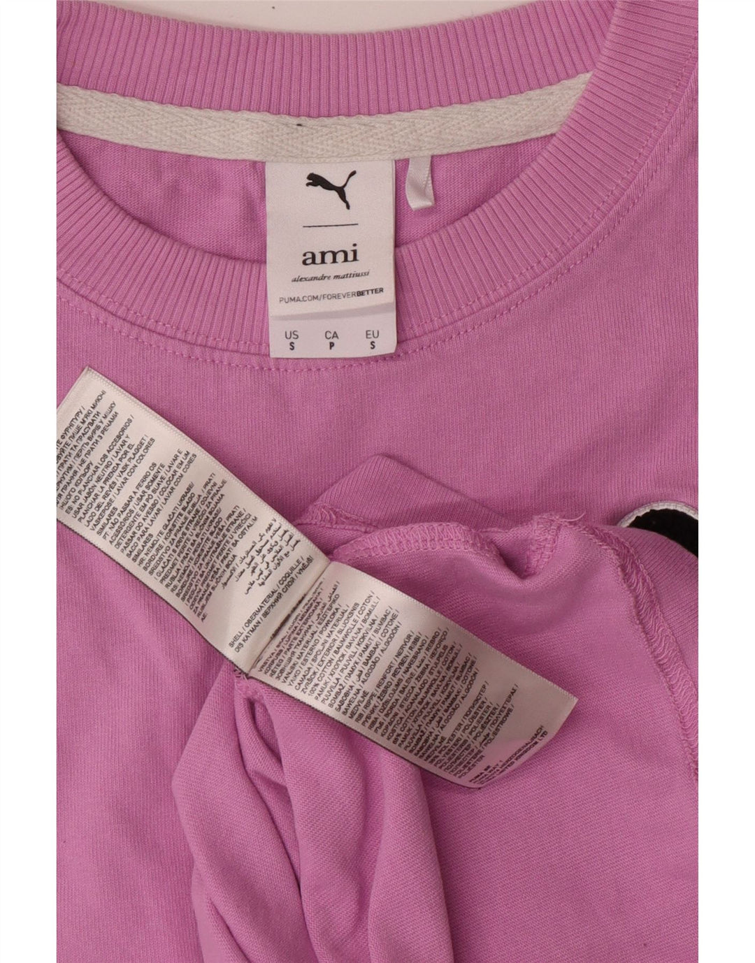 Puma Mens Graphic T-Shirt Top Pequeno Algodão Rosa