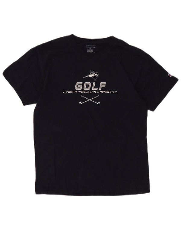 Camiseta gráfica masculina Champion Top Médio Azul Marinho