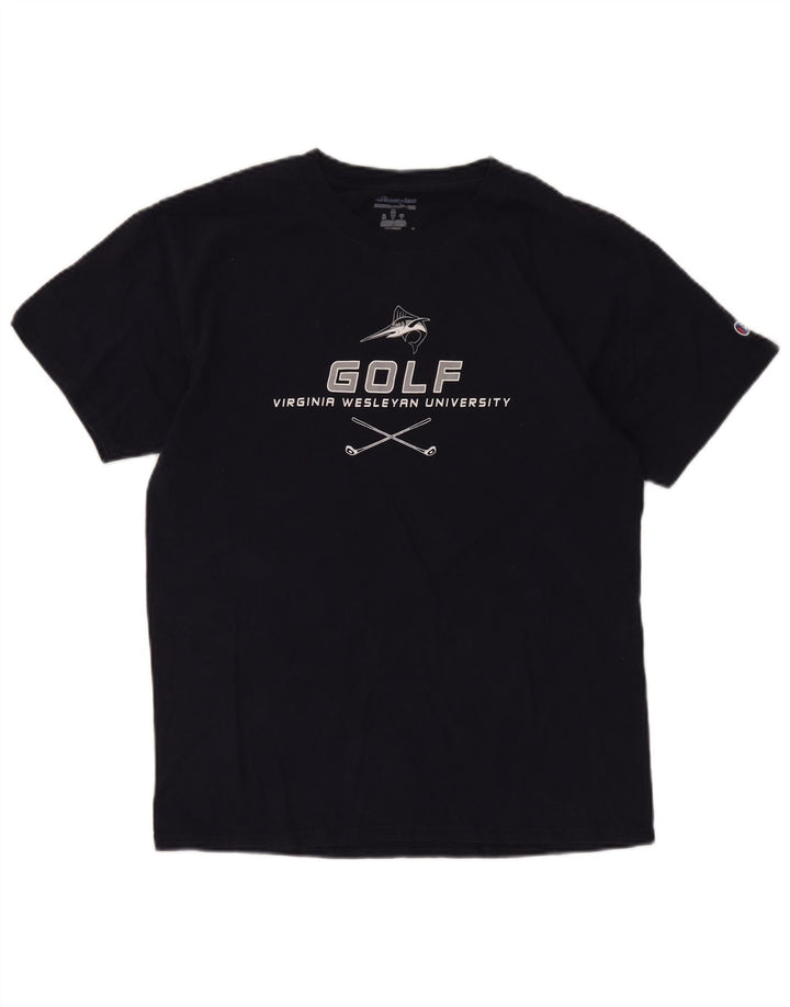 Camiseta gráfica masculina Champion Top Médio Azul Marinho