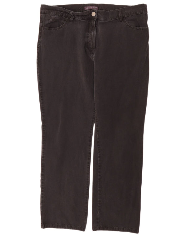 Calça chino reta feminina Marks & Spencer UK 18 XL W36 L28 preta