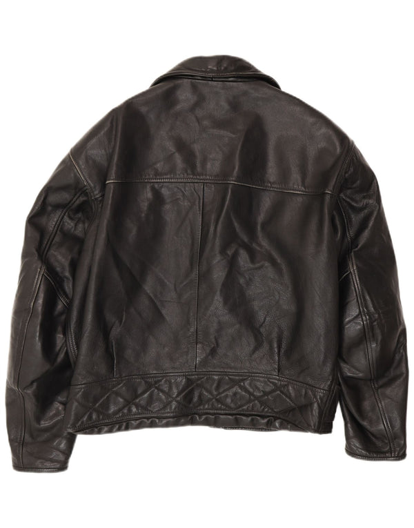 Jaqueta masculina de couro para motociclista Dainese IT 52 grande preta