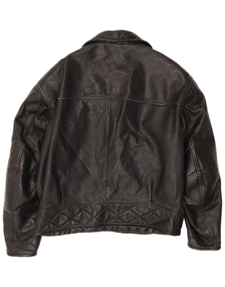 Jaqueta masculina de couro para motociclista Dainese IT 52 grande preta