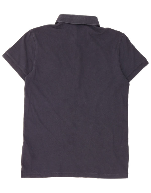 Camisa polo masculina Hugo Boss Slim Fit pequena algodão azul marinho