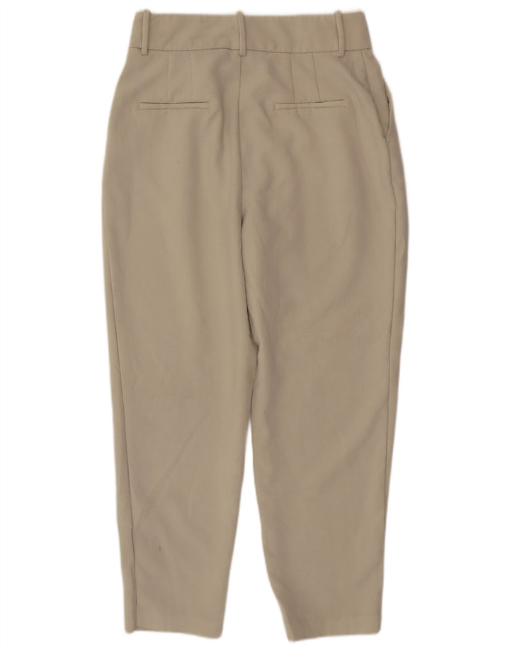 Zara Calça Cônica Feminina Grande W30 L26 Poliéster Bege