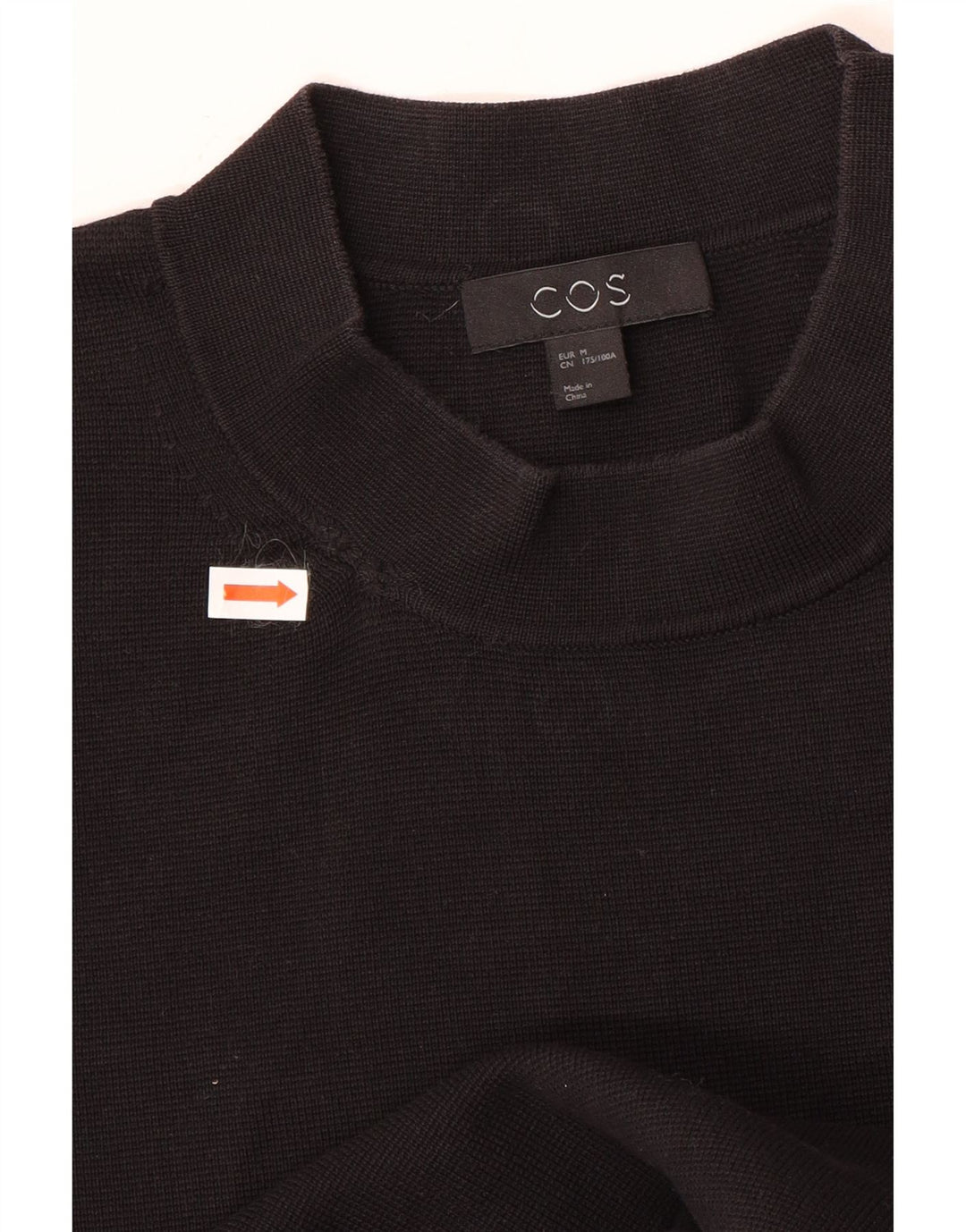 Suéter feminino Cos com gola tartaruga Reino Unido 14 algodão preto médio