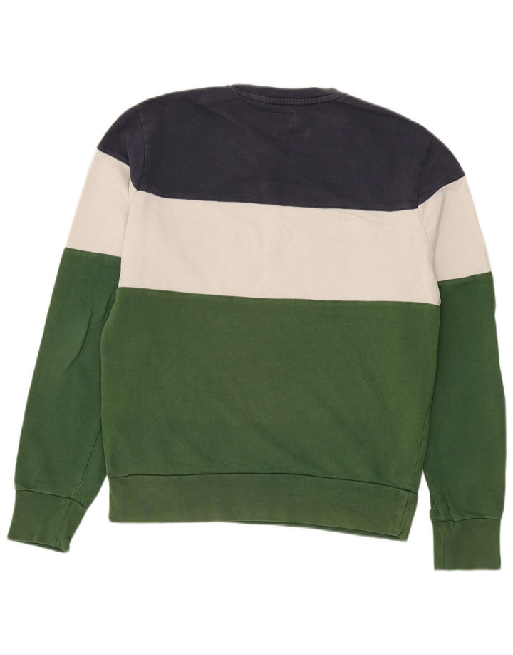 Moletom gráfico masculino Levi's Jumper pequeno verde colorblock algodão