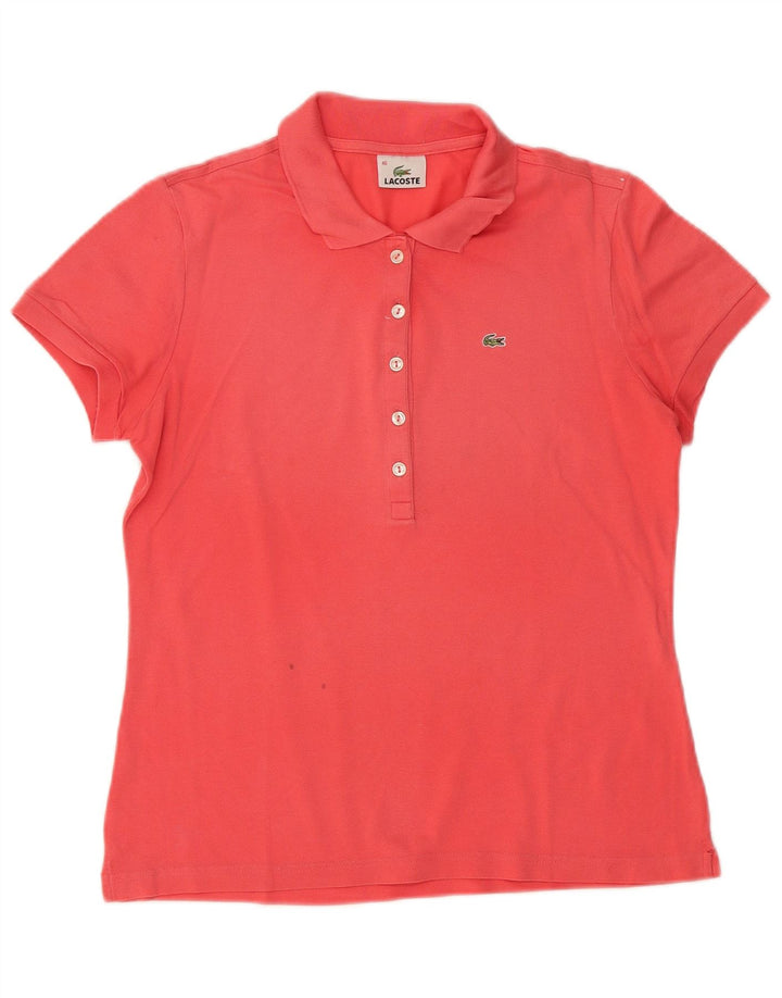 Camisa polo feminina Lacoste tamanho 46 XL algodão rosa