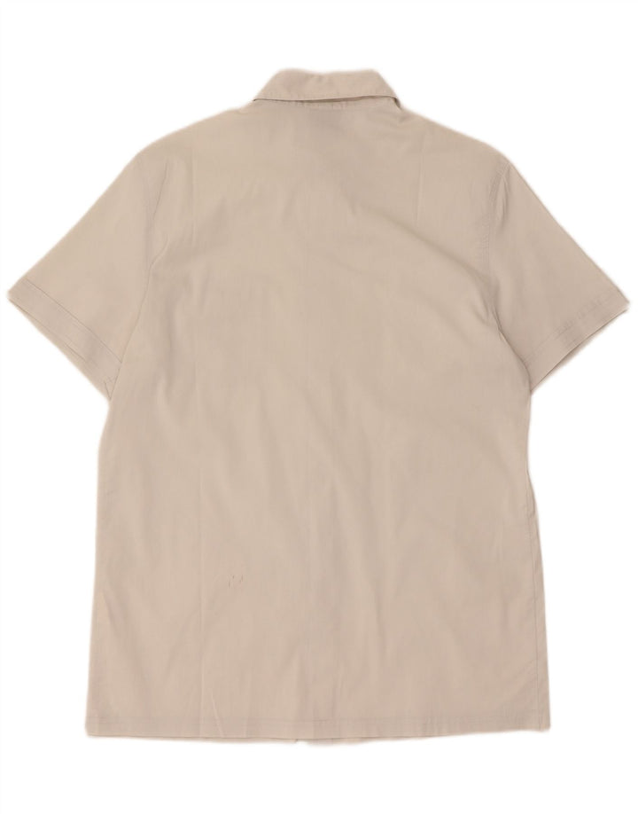 Trussardi Jeans Camisa masculina de manga curta médio algodão branco