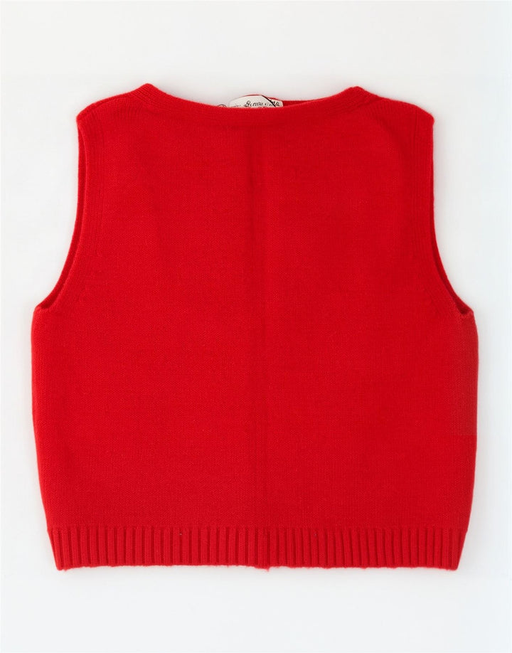 Regata feminina Zara com colete curto Reino Unido 14 Viscose vermelha média