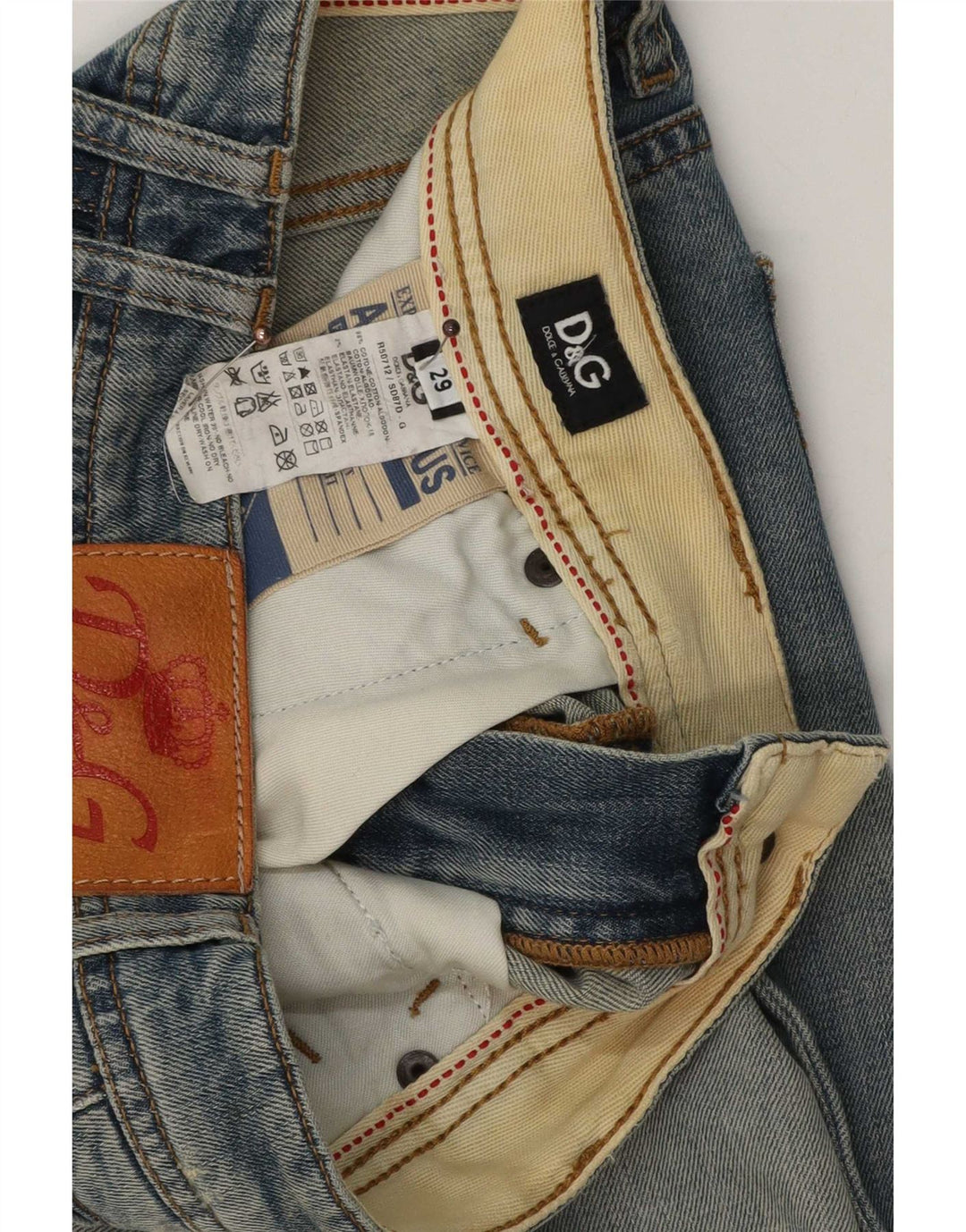 Dolce & Gabbana Jeans femininos desgastados slim W29 L33 algodão azul