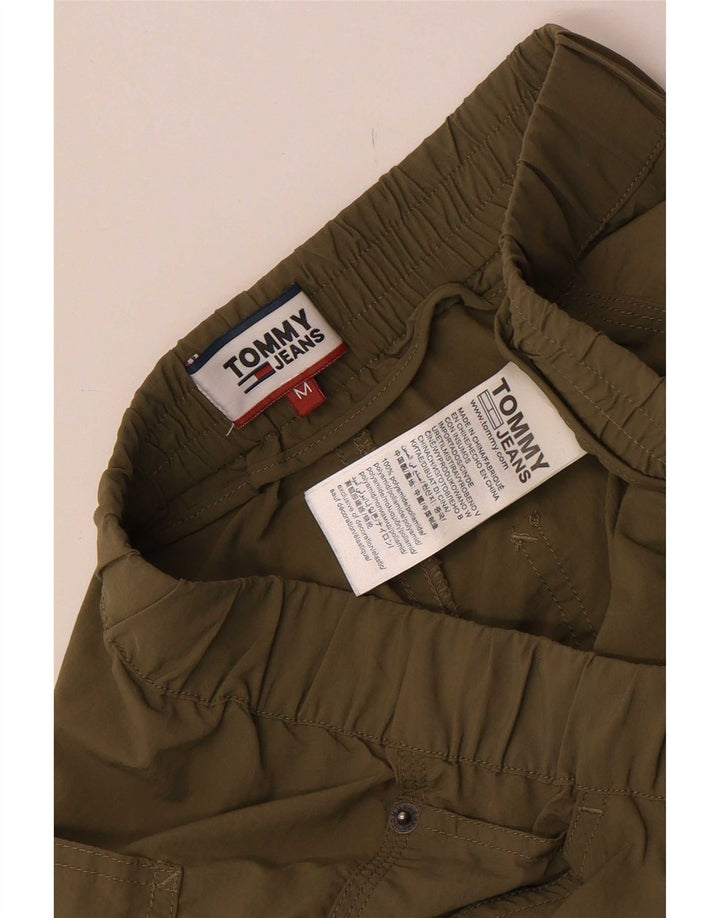 Calças masculinas Tommy Hilfiger Slim Cropped Médio W30 L26 Poliéster Cáqui