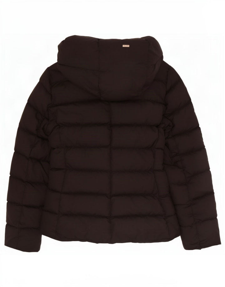 Jaqueta acolchoada com capuz feminino Herno IT 44 poliéster preto médio