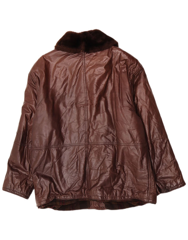 Jaqueta de couro masculina Douglas EU 52 XL marrom clássico