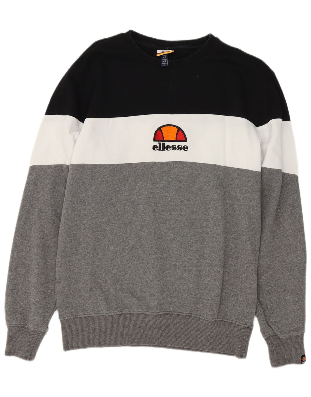 Ellesse moletom masculino jumper XL cinza colorblock algodão