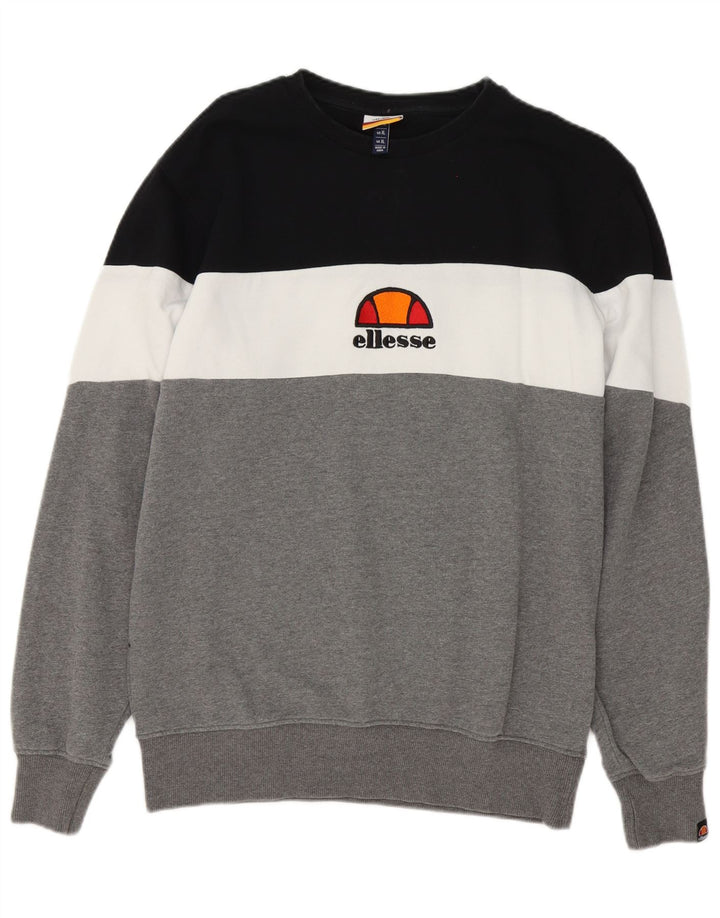 Ellesse moletom masculino jumper XL cinza colorblock algodão