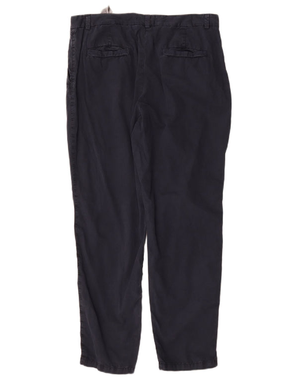 Calça Chino Regular Feminina Marks & Spencer Reino Unido 14 Grande W34 L28 Azul Marinho