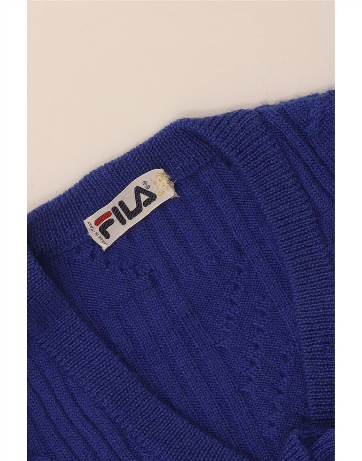 Suéter cardigã feminino Fila IT 44 azul médio