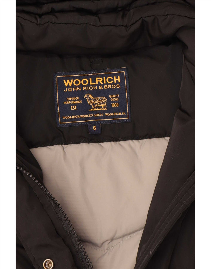 Casaco acolchoado com capuz para meninas Woolrich 5-6 anos preto