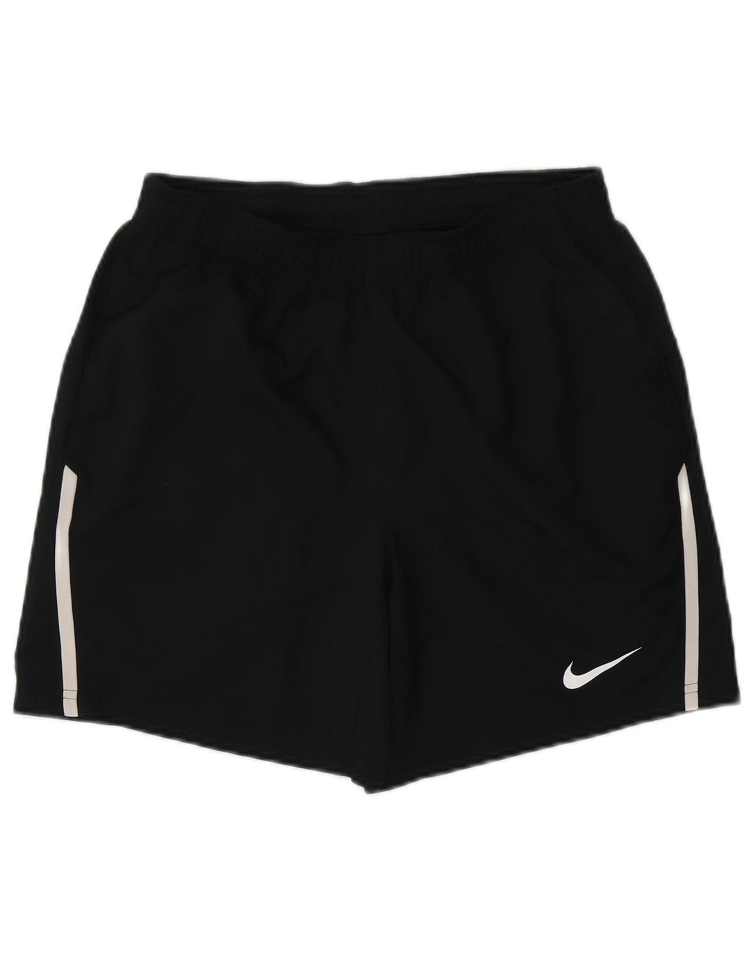 Shorts esportivos masculinos Nike Dri Fit pequenos pretos em poliéster colorblock