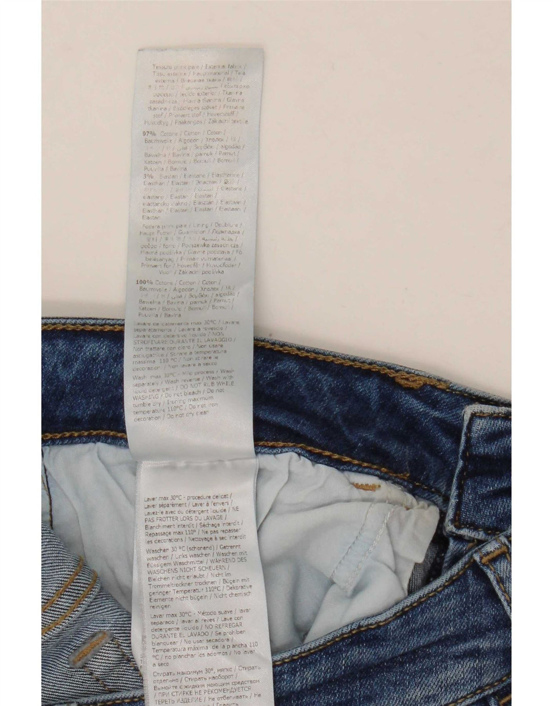 Liu Jo Calça jeans feminina cropped desgastada W28 L25 algodão azul