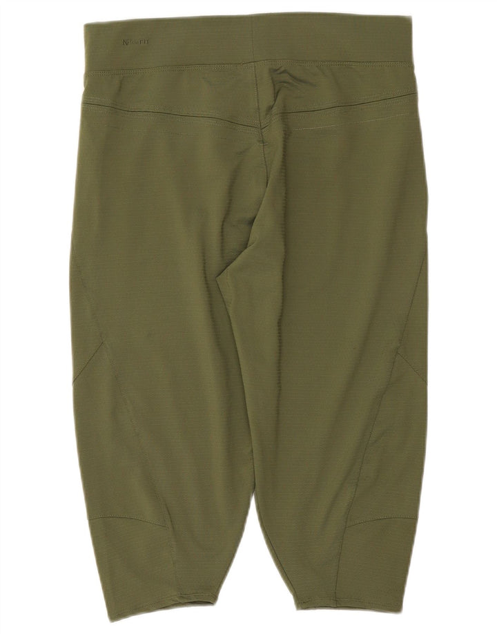 Nike Womens Bermuda Sport Shorts UK 8/10 Pequeno Verde Poliéster
