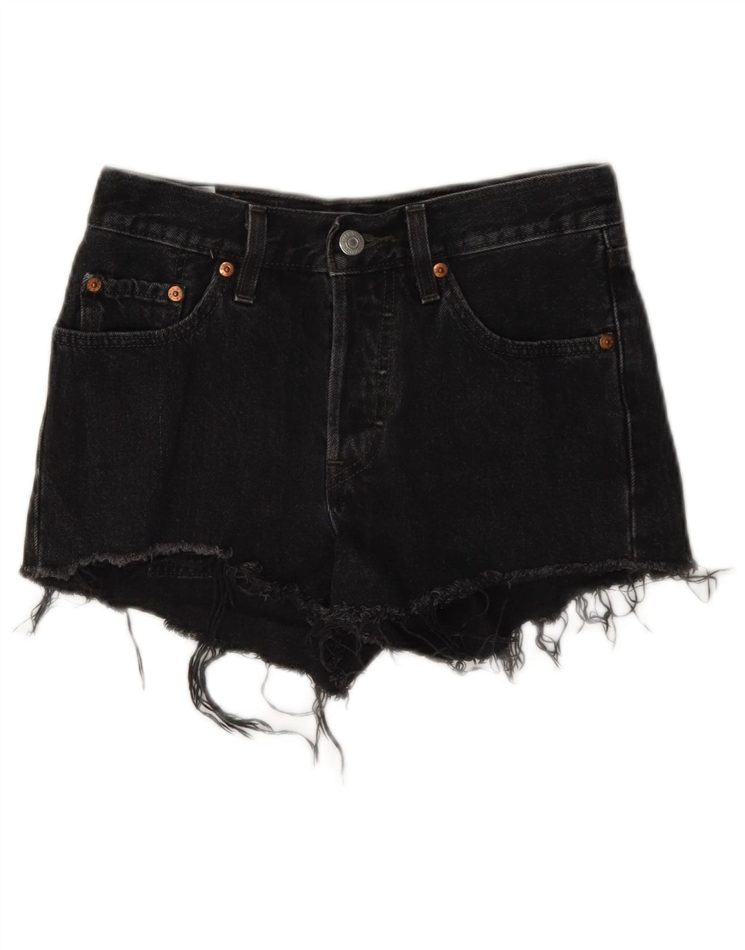 Shorts jeans feminino Levi's 501 W24 XS algodão cinza