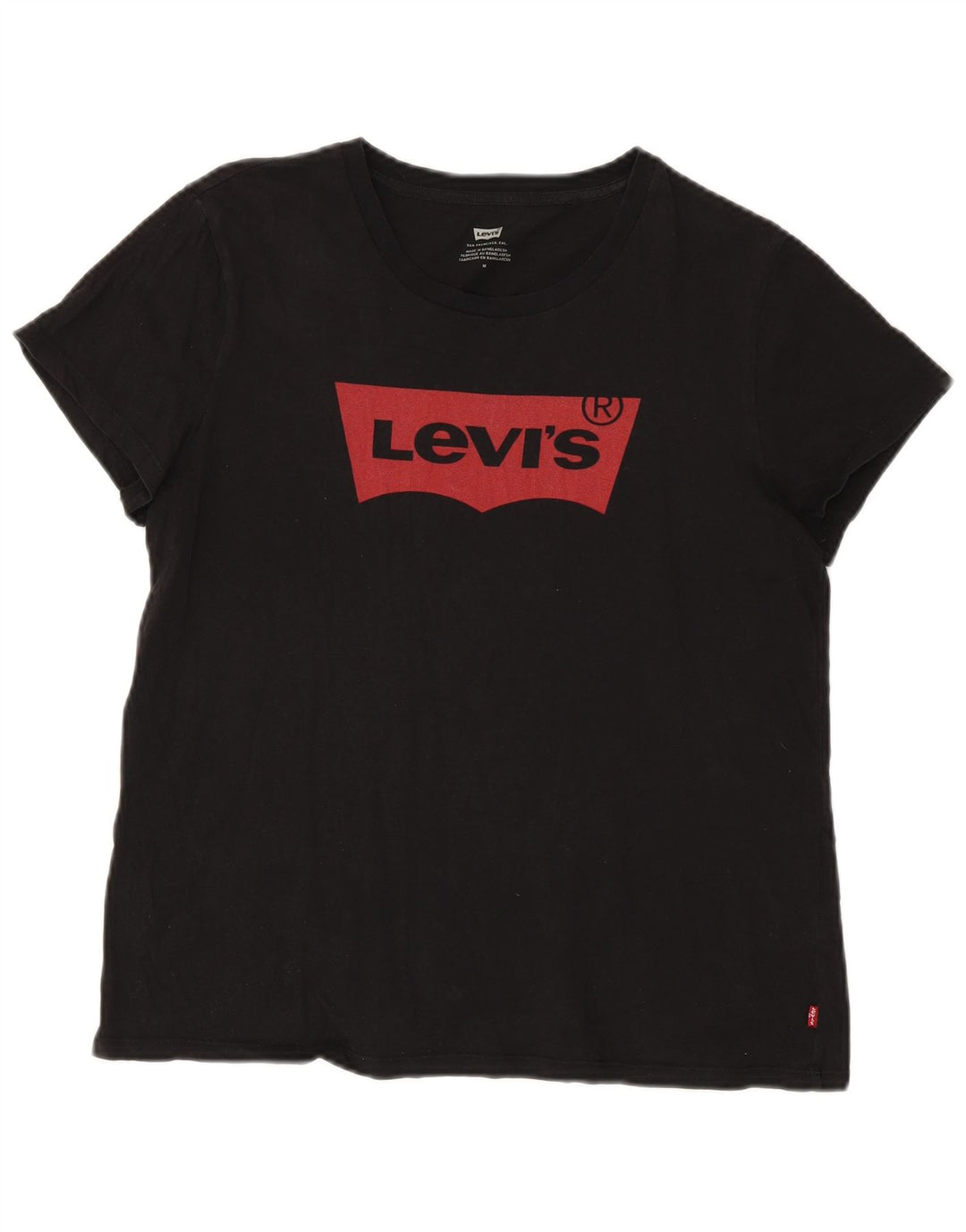 Camiseta feminina estampada oversized Levi's UK 14 algodão preto médio