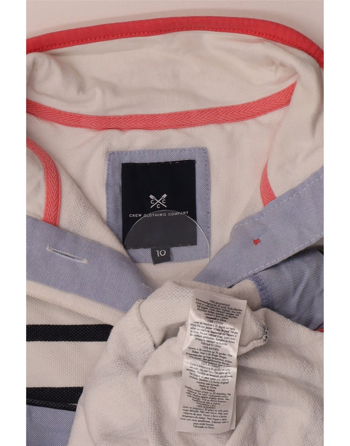 Crew Clothing moletom feminino Jumper UK 10 pequeno listrado branco