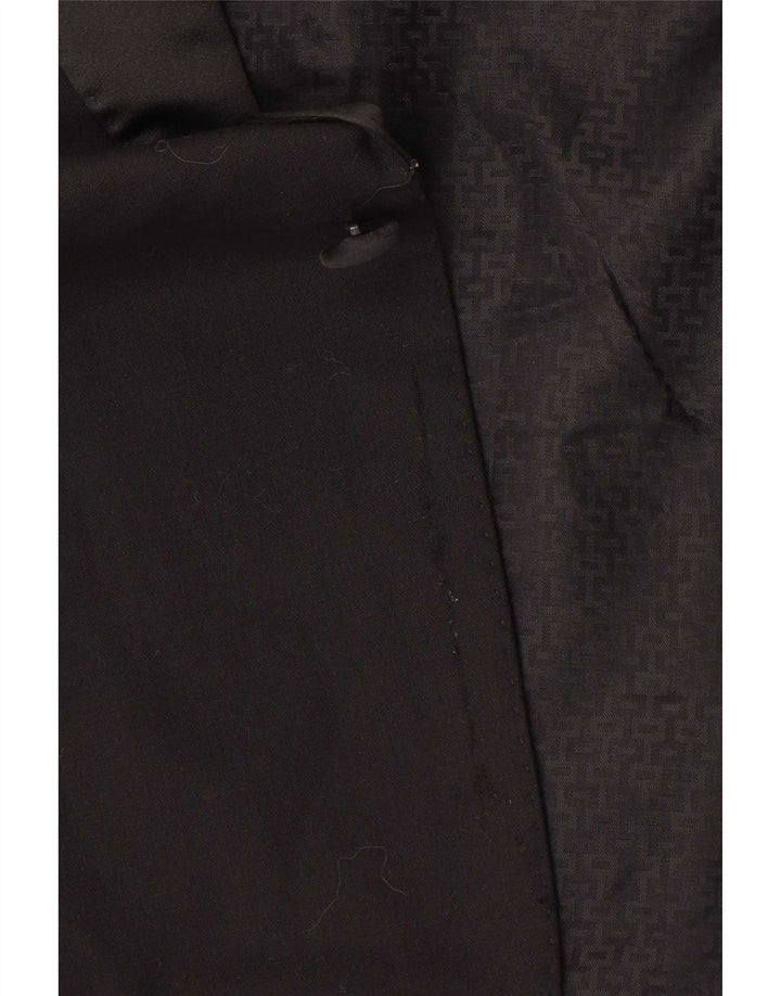 Jaqueta blazer masculina de 1 botão Marks & Spencer Reino Unido 46 XL preta de lã nova